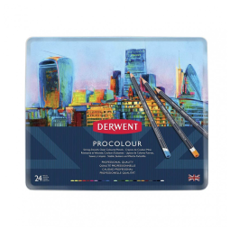 Kit Lápis de Cor Profissional com Estojo 24 peças, Derwent 2302506