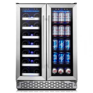 Adega Climatizada de Zona Dupla para 20 Garrafas e 72 Latas, 110V Phiestina, Prata