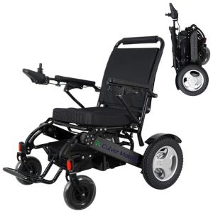 Cadeira de Rodas Elétrica Dobrável Reclinável para Adultos de até 150 kg, Culver, Preta