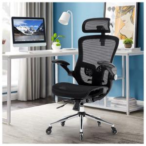 Cadeira de Escritório Ergonômica Giratória com Apoio de Braços, Suporte Lombar Ajustável e Apoio de Cabeça, ZLHECTO, Vermelho