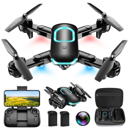 Drone com Câmera, Drone Dobrável para Iniciantes com Câmera 1080P, Altitude Hold Aprimorado, Voo em Círculo/Rotação de Waypoint, 3D Flip