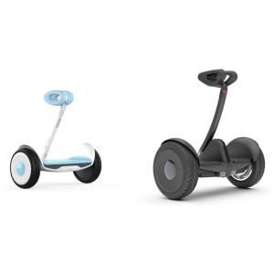 Kit Scooter Elétrica Ninebot S Kids e Ninebot S com Autoequilíbrio e Luz LED, 800W de Potência para Crianças e Adultos, Segway, Preta e Azul