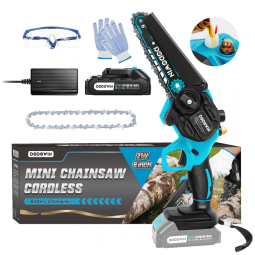 Motosserra Elétrica sem Fio Recarregável para Poda de Galhos, 21V 775W, Dodowin, Azul