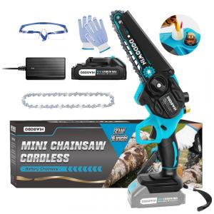 Motosserra Elétrica sem Fio Recarregável para Poda de Galhos, 21V 775W, Dodowin, Azul