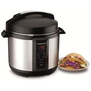 Panela de Pressão Elétrica 3.8 Litros, Aço Inoxidável, 110V 1000W, CUISINART CPC 400, Preta e Prata