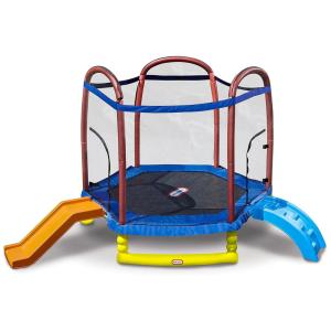 Cama Elástica com Escada e Escorregador Suporta até 47 kg, LITTLE TIKES 624919M, Azul