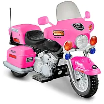 Moto Elétrica Policial 12V para Crianças com USB, MP3 até 8 km por hora, Idade Recomendada 5, Kid Motorz, Rosa