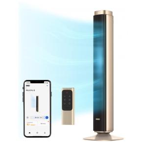 Ventilador de Torre, Estilo Moderno com 12 Velocidades, Temporizador 12H, Silencioso, Controle Remoto e APP, 110V, DREO DR-HTF005, Dourado