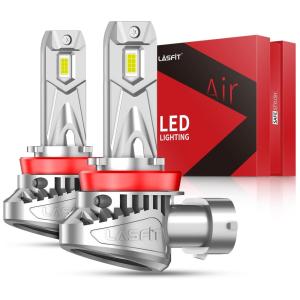 Kit Xenon Lâmpadas LED Branca 15000 Lumens 6000K 50W, H11, H8, H9, H16, 2 Peças, LASFIT, Prateado