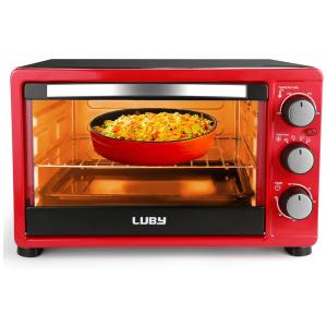 Forno Elétrico de Bancada com Controle de Temperatura e Temporizador, 1500W, Aço Inoxidável, 110v, LUBY Convection, Vermelho