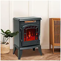 Lareira Elétrica com Chamas 3D Ajustável, 1400W, 110v, C HOPETREE CHTEFS15ABLK, Preto