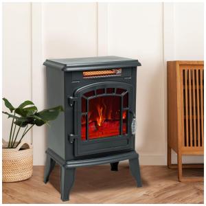 Lareira Elétrica com Chamas 3D Ajustável, 1400W, 110v, C HOPETREE CHTEFS15ABLK, Preto