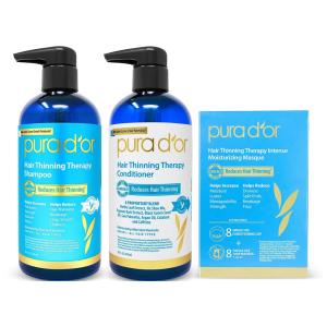DOR Kit Shampoo Condicionador e Máscara de Tratamento Vegano Alecrim, PURA DOR 661799746915, Azul