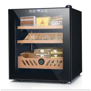 Umidor Elétrico para Charutos 50L com Prateleiras e Higrômetro, 110 Volts, Bonnlo, Preto