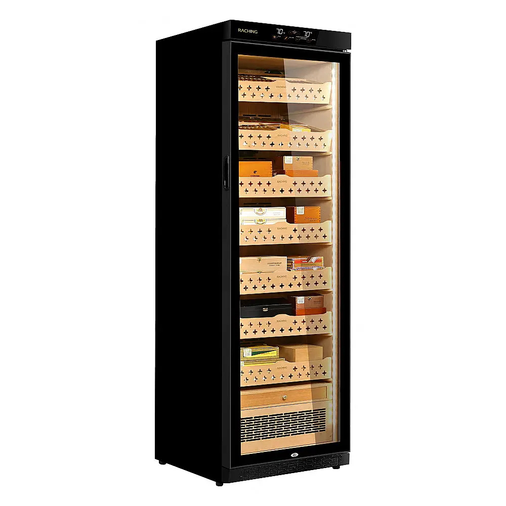 Humidor Elétrico Raching Preto Climatizado 1800 Charutos 110V