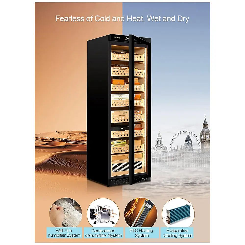 Humidor Elétrico Raching Preto Climatizado 1800 Charutos 110V — foto 3