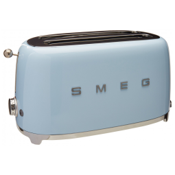 Torradeira Elétrica Retrô 4 Fatias em Aço Inoxidável, 110V 950W, Smeg, Azul