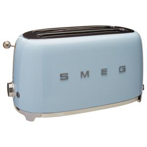 Torradeira Elétrica Retrô 4 Fatias em Aço Inoxidável, 110V 950W, Smeg, Azul