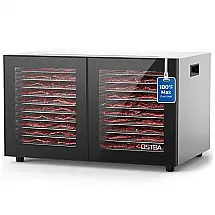 Desidratador de Alimentos OSTBA FD-1027 1300 W 20 Bandejas de Aço Inox Dupla Zona Timer 48 h Uso Doméstico