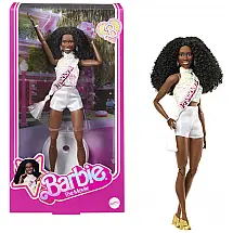 Barbie The Movie - Boneca Colecionável Presidente Issa Rae com Traje Branco Brilhante e Faixa Presidencial 2025