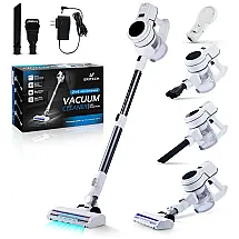 Aspirador de Pó BRITECH sem Fio Potente 250W 25 kpa até 30 Min de Ação, 110V, Branco