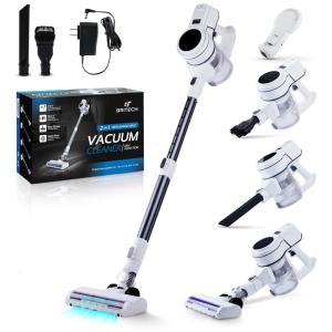 Aspirador de Pó BRITECH sem Fio Potente 250W 25 kpa até 30 Min de Ação, 110V, Branco