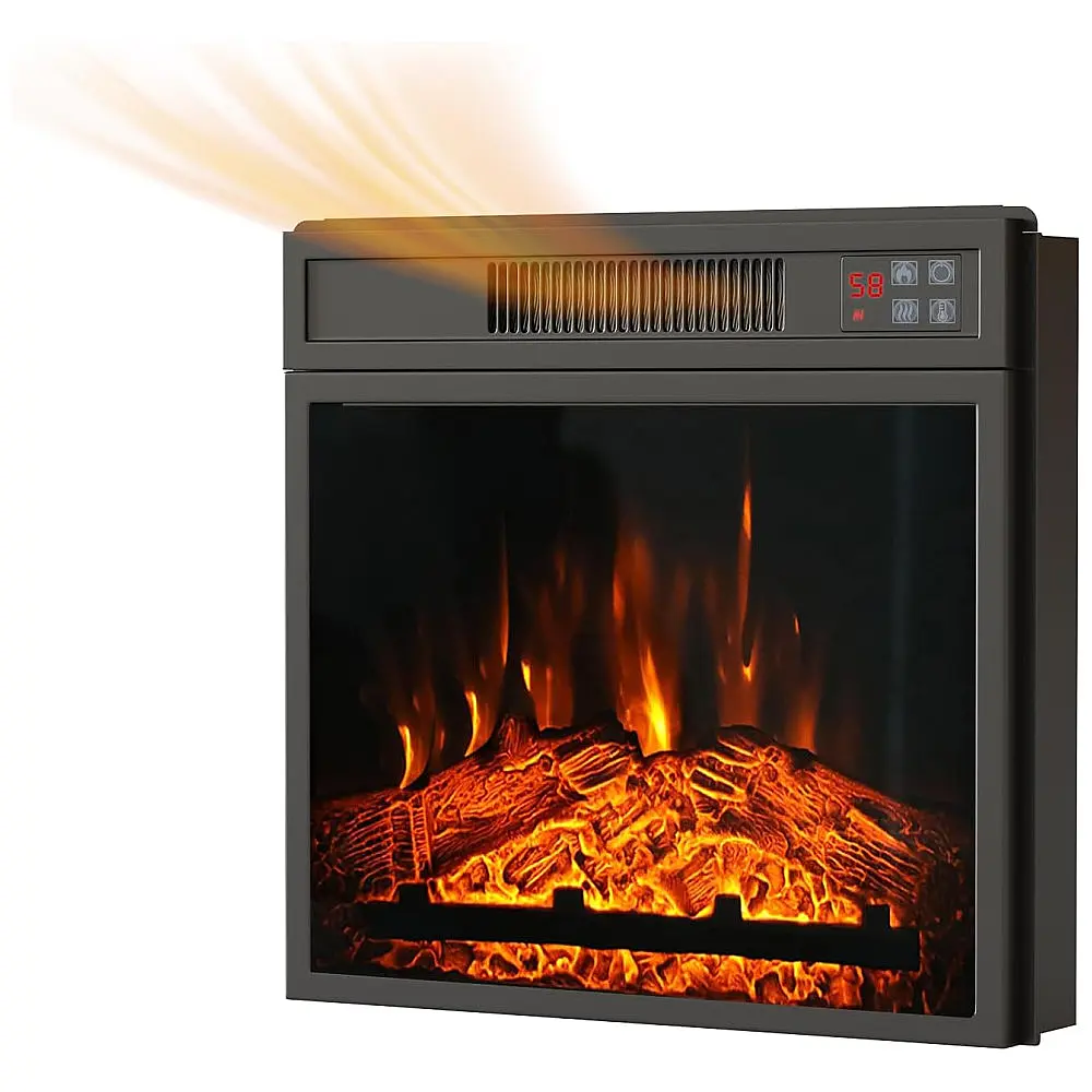 Lareira Elétrica Vabches 60x45cm 1500W Chamas LED Touch Embutir 110V