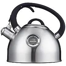 Hohscheid H1 4 Chaleira de Chá 2.8L com Apito, Aço Inoxidável e Cabo Ergonômico, Prata