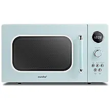 Microondas Retro de Bancada 25 Litros Multifuncional de Aço Inoxidável, 900W, 110v, COMFEE CM M091AGN, Azul