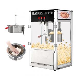 Máquina de Pipoca Comercial ROVSUN 12oz, Aço Inox, 1400W, 80 xícaras por ciclo, LED, Portas Vidro Temperado, Preta