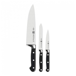 Kit de Facas Profissionais ZWILLING Professional S 3 Peças, Lâminas Afiadas a Laser em Aço Alemão, Fabricado na Própria Fábrica