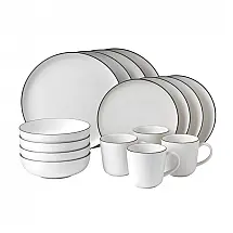 Aparelho de Jantar Royal Doulton Bread Street Branco 16 Peças Grés Serviço para 4 Gordon Ramsay