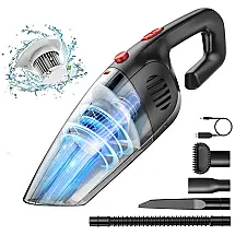 Aspirador de Pó Automotivo Portátil 9000PA Portátil Recarregável 120W, VEAZOR Handheld Vacuum, Preto