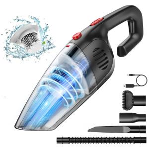 Aspirador de Pó Automotivo Portátil 9000PA Portátil Recarregável 120W, VEAZOR Handheld Vacuum, Preto