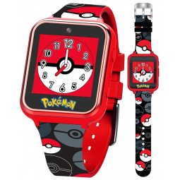 Relógio Smartwatch Infantil Pokémon Poké Bola com Tela Touch, Câmera e Alarme