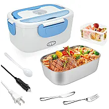 ErayLife Marmita Elétrica 3 em 1 Portátil 1.5L com Divisórias, 24, 12V, 110V 40W, Azul