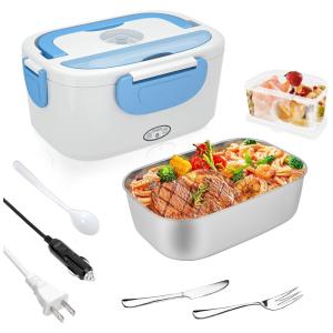 ErayLife Marmita Elétrica 3 em 1 Portátil 1.5L com Divisórias, 24, 12V, 110V 40W, Azul