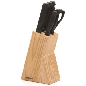 Conjunto de Facas em Aço Inoxidável com Bloco de Bancada, 7 Peças, BERGHOFF, Preto