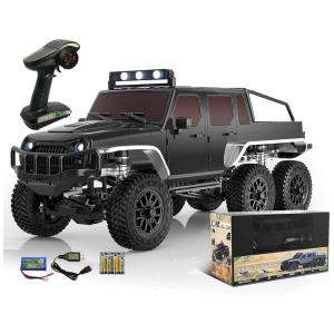 RC Crawler Carrinho de Controle Remoto 4x4 Off Road, c, Luzes de LED, Recarregável, Preto