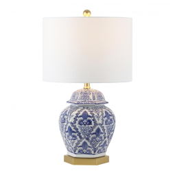 Abajur Luminária de Mesa em Cerâmica, Estilo Clássica Tradicional com 63 cm de Altura para Quarto, Sala de Estar e Escritório, 110V 100W