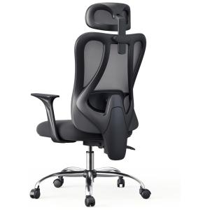 Cadeira de Escritório Ergonômica e Ajustável com Apoio para Lombar, HBADA, Preto