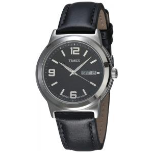 Relógio Masculino Analógico Bank Street de Quartzo com Pulseira de Couro, Modelo, TIMEX T2E561, Preto