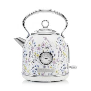Chaleira elétrica dome inox 1,7L Laura Ashley Wild Meadow, fervura rápida com termômetro externo e indicador de nível de água, 110V