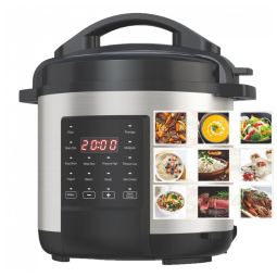 Panela Eletrônica Multiuso EMB Ironblade 7 em 1, capacidade de 6 Litros, 1000W em Aço Inoxidável - Panela de Pressão Programável