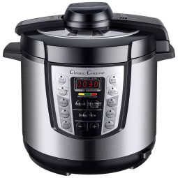 Panela de Pressão Elétrica 6L com 10 Predefinições e Painel de Led, 110V, CLASSIC CUISINE 82 CCYA20, Prateado