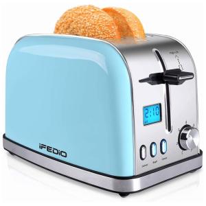 Torradeira de 2 Fatias com 7 Níveis de Tostagem, 900W, 110v, IFEDIO, Azul