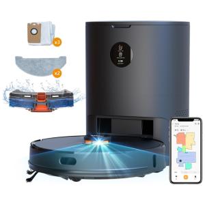 Aspirador Robô 3 em 1 com Esvaziamento Automático e Mapeamento Inteligente, 110V, Imou, Preto