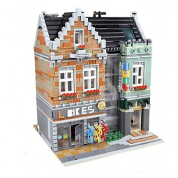 Kit de Construção Loja de Bicicletas com 3668 Peças para 14 Anos ou mais, GENERAL JIMS Bike Building Blocks, Azul