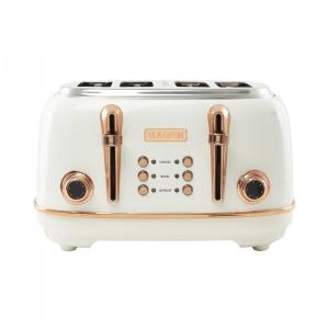 Torradeira Retro com capacidade 4 Fatias, Aço Inoxidável 1500W, 110v, HADEN Heritage 4 Slice Toaster, Branco
