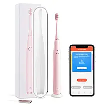 Escova Dental Elétrica 3 Modos 4 Configurações de Intensidade Recarregável, OCLEAN, Rosa